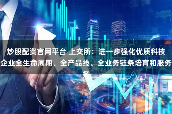 炒股配资官网平台 上交所：进一步强化优质科技企业全生命周期、全产品线、全业务链条培育和服务