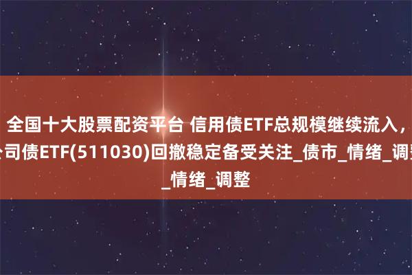 全国十大股票配资平台 信用债ETF总规模继续流入，公司债ETF(511030)回撤稳定备受关注_债市_情绪_调整